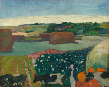ポール・ゴーギャン Painting - ブルターニュの干し草の山 ポスト印象派 原始主義 ポール・ゴーギャン
